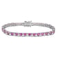 Gianni Argento Lab Grown Pink Sapphire Trillion Bracelet - image 1