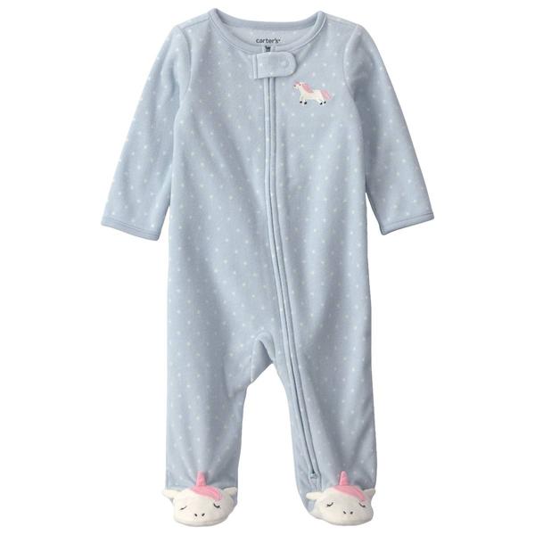 Baby Girl (NB-9M) Carter''s(R) Unicorn Zip Sleep & Play Pajamas