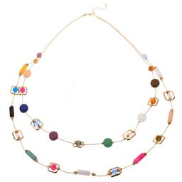 Ashley Cooper(tm) Multi Color Beaded Duo Layered Statement Necklace