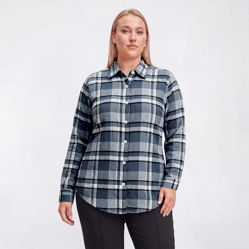 Plus Size Mountain Ridge Long Sleeve Plaid Flannel - Troposphere - image 