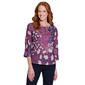 Petites Multiples 3/4 Dolman Tab Sleeve Floral With Faux Button - image 1