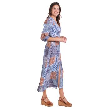 OSTOO Women's Boho Floral Maxi Dress - Sleeveless Summer Dress With Tiered Flowy Design (Color, Size L)