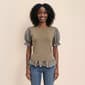 Womens Nanette Lepore Puff Sleeve Gingham Two In One Sweater - image 1