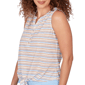 Womens Hearts of Palm Cool & Collected Sleeveless Stripe Blouse - image 5
