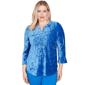 Womens Alfred Dunner Barcelona Crushed Velvet Keyhole Bell Sleev - image 1