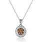 Le Vian(R) White Gold Brown & White Diamond Floral Cluster Pendant - image 1