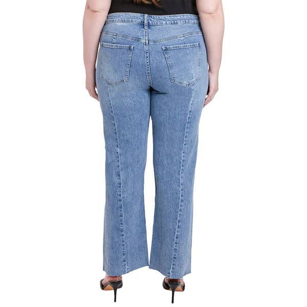 Plus Size Royalty Asymmetrical Seam Wide Leg Jeans