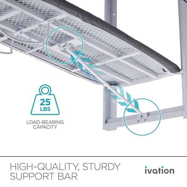 Ivation Wall Mounted Foldable Iron Board w/ Removable Cover