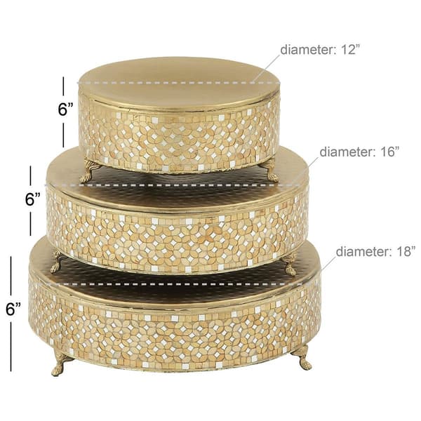 9th & Pike&#174; Metal & Glass Mosaic Tiered Cake Stand