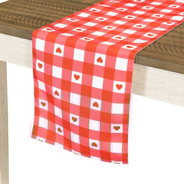 Northlight Seasonal Valentine''s Day Checkered Heart Table Runner