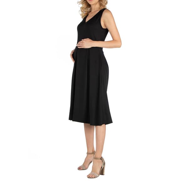 Womens 24/7 Comfort Apparel Sleeveless Maternity Midi Dress