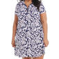 Plus Size MSK Short Sleeve Floral Half Zip Neck Shift Dress - image 3