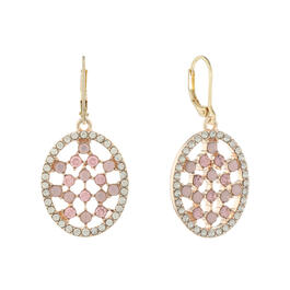 Gloria Vanderbilt Rose Gold-Tone & Pink Drop Earrings