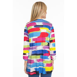 Womens Ali Miles 3/4 Sleeve Popover Colorful Block Line Tunic