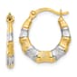 Gold Classics&#40;tm&#41; 14kt. & Rhodium Hollow Bamboo Hoop Earrings - image 1