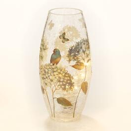 Transpac Hydrangea Crackle LED Oblong Vase