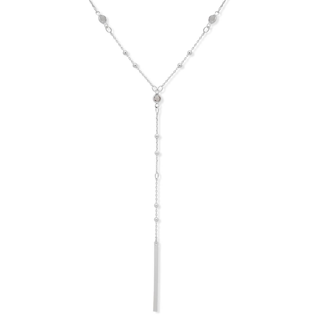 You’re Invited Silver-Tone Bar Pendant Y-Necklace