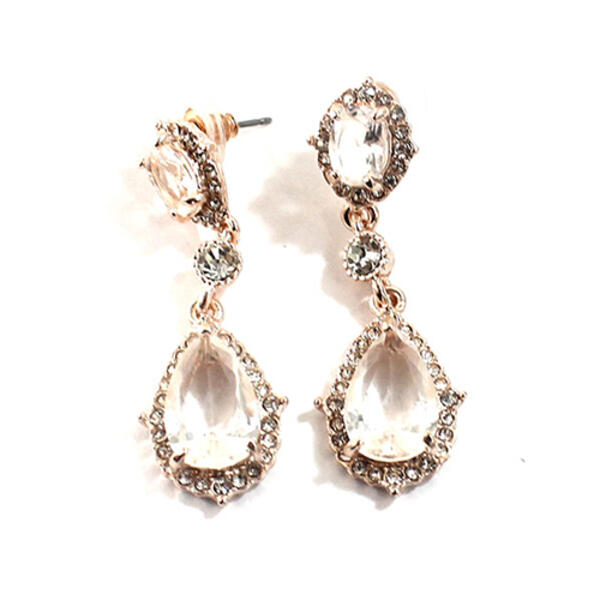 Adrienne Vittadini Rose Gold Double Oval Earrings - image 