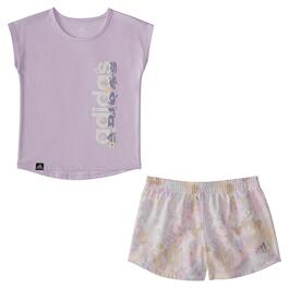 Baby Girl &#40;12-24M&#41; adidas&#40;R&#41; 2pc. Tropical Tee & Woven Shorts Set