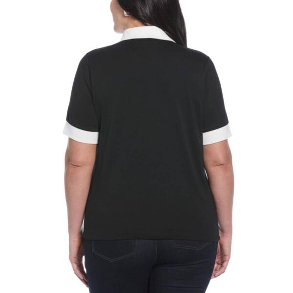 Plus Size Rafaella&#174; Short Sleeve Solid Button Polo - image 