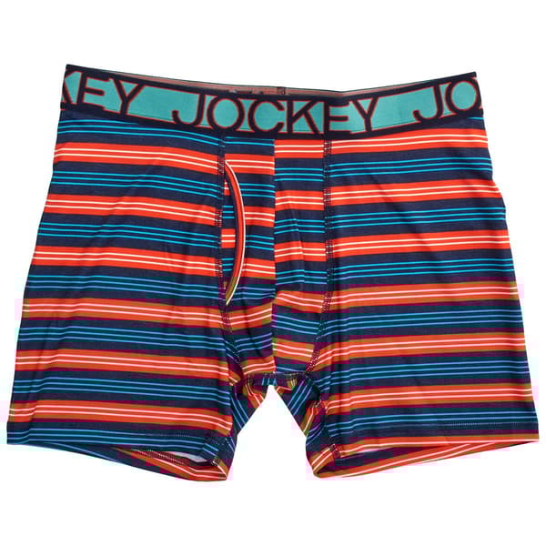 Mens Jockey(R) Striped Hanging Boxer Briefs - Orange/Navy