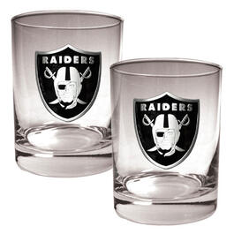 NFL Oakland Raiders 2pc. 14oz. Rocks Glass Set