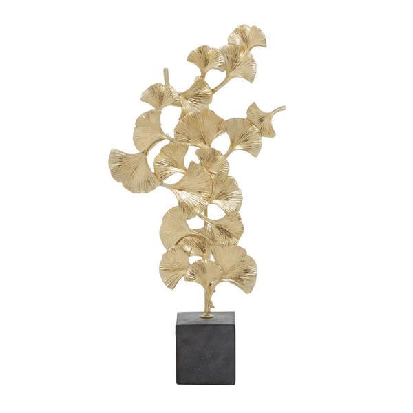 9th & Pike® Gold Contemporary Ginko Leaf Sculpture