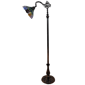 HomeRoots 62 Brown Torchiere Floor Lamp With Blue and Yellow Fl - image 1