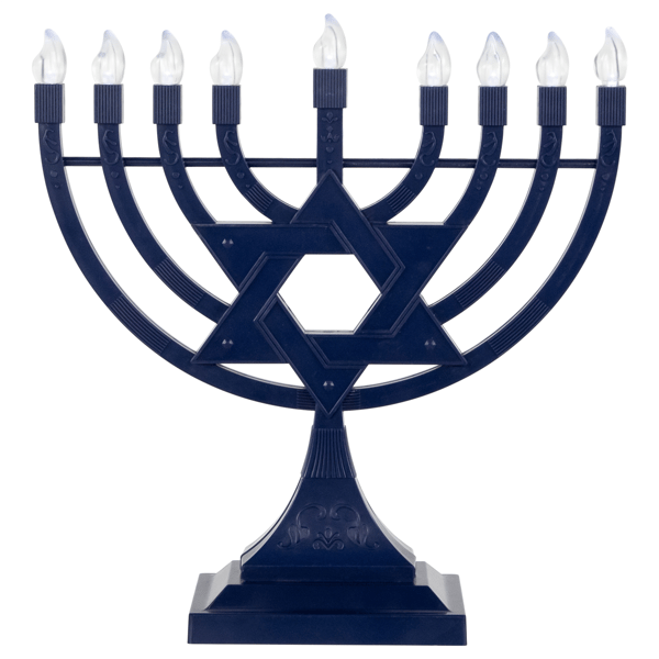 Northlight Blue LED Lighted Star of David Hanukkah Menorah
