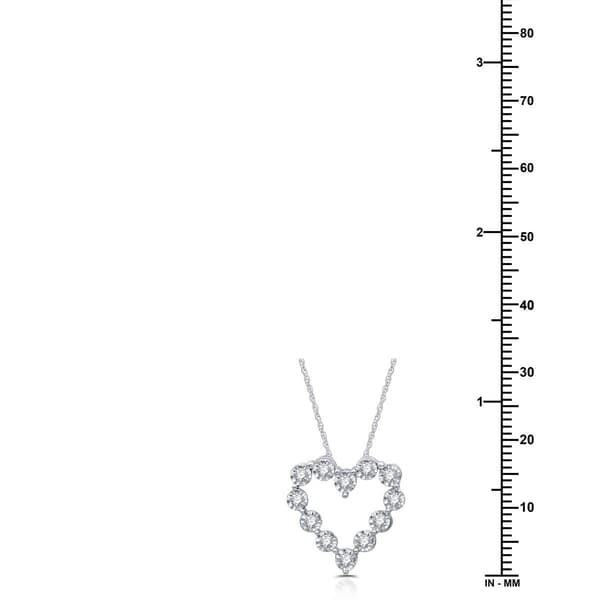 Nova Star® Sterling Silver Lab Grown Diamond Heart Pendant
