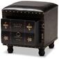 Baxton Studio Charlier Wood Storage Ottoman w/ Book Spine Drawer - image 4