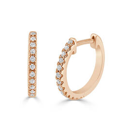 Diamond Classics(tm) 14kt. Rose Gold 1/10ctw. Hoop Earrings