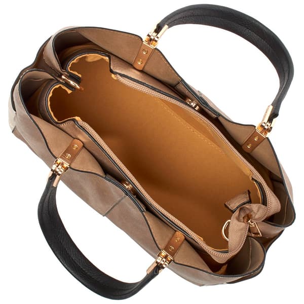DS Fashion Small Double Handle Colorblock Satchel