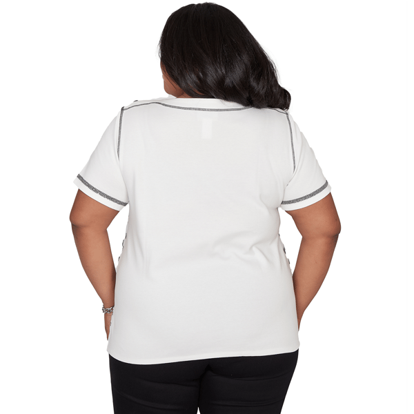 Plus Size Alfred Dunner Crowd Pleaser Sequin Stripe Blouse