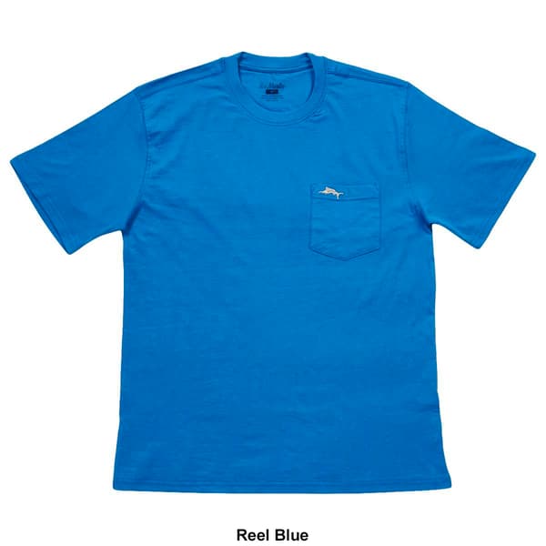 Mens Joe Marlin Perfect Storm Short Sleeve Pocket Tee with Fish