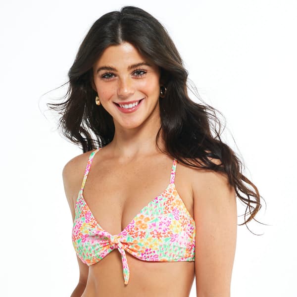 Juniors California Sunshine Sun Garden Bikini Swim Top - image 