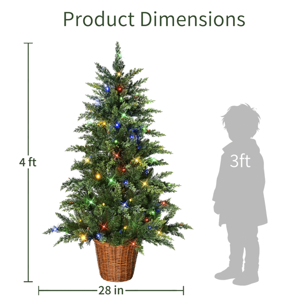 Puleo International 4ft. Dual-Color LED Potted Christmas Tree