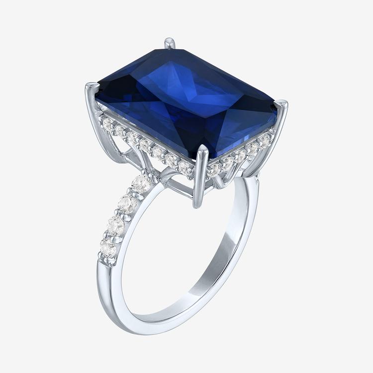 Gemstone Classics™ Lab Grown Sapphire Emerald Cut Cocktail Ring
