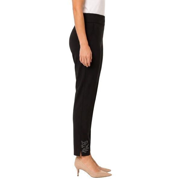 Womens Zac & Rachel Pull On Embellished Hem Slim Pants