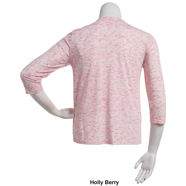 Petite Hasting & Smith 3/4 Sleeve Pleat Crossover V-Neck Tee