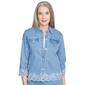 Womens Alfred Dunner Flower Power Floral Embroidery Jacket - image 1
