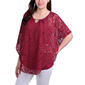 Petite NY Collection Lace Poncho Blouse - image 1