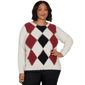 Plus Size Emaline Country Code Long Sleeve Argyle Sweater - image 1
