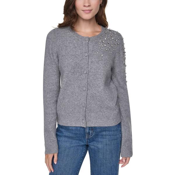 Womens DKNY Jeans Long Sleeve Rhinestone Cardigan