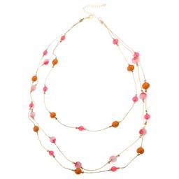 Ashley Cooper(tm) Pink Orange Beaded Layered Statement Necklace