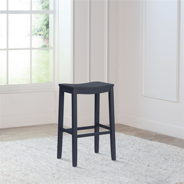 HH2 Home Fiddler Navy Backless Bar Height Stool with Saddle Seat