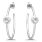 Designs By FMC Sterling Silver Round Bezel CZ Hoop Earrings - image 1