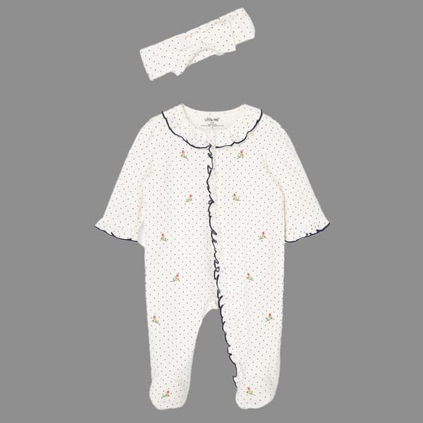 Baby Girl &#40;NB-9M&#41; Little Me&#40;R&#41; Rosebud Footed Sleeper w/Headband