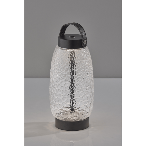 Adesso Cassius Cordless LED Tall Table Lantern w/ Glass Shade