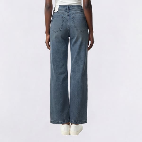 Womens Royalty Wide Leg Jeans with Tie Belt